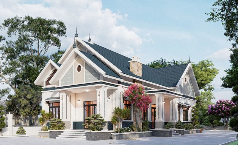 Mẫu biệt thự một tầng mái Thái
