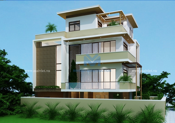 Mẫu biệt thự phố hiện đại 10mx20m