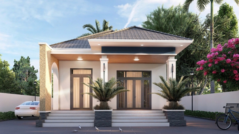 Nhà mái nhật 1 tầng 3 phòng ngủ