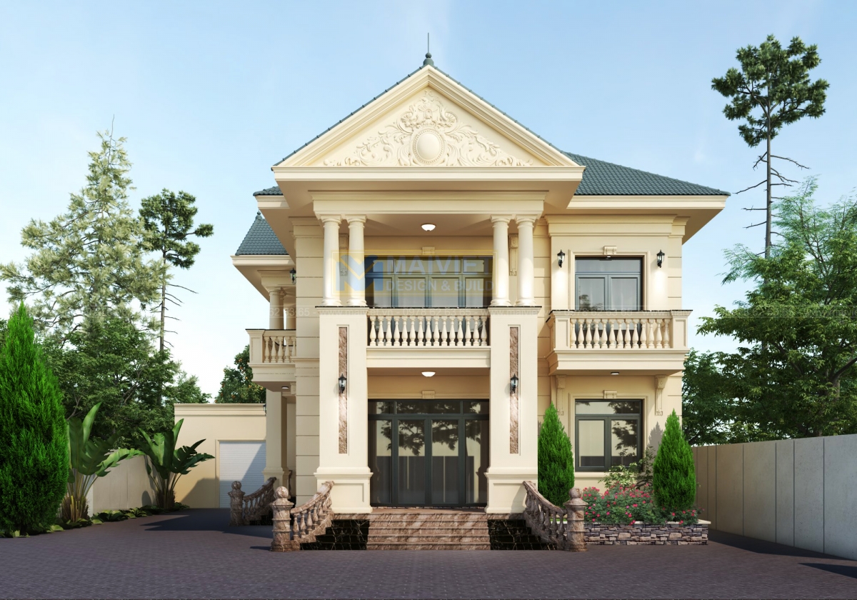 Mẫu biệt thự 02 tầng cổ điển 10 x 17m