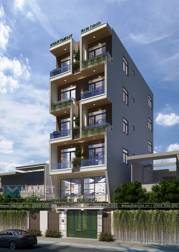 Mẫu thiết kế nhà ở kết hợp kinh doanh căn hộ cho thuê