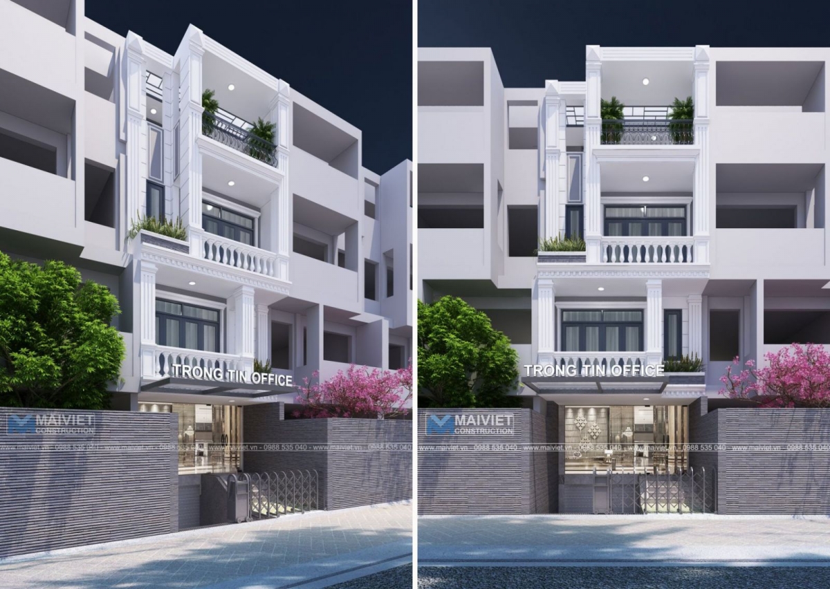 Mẫu văn phòng mặt tiền 5m.