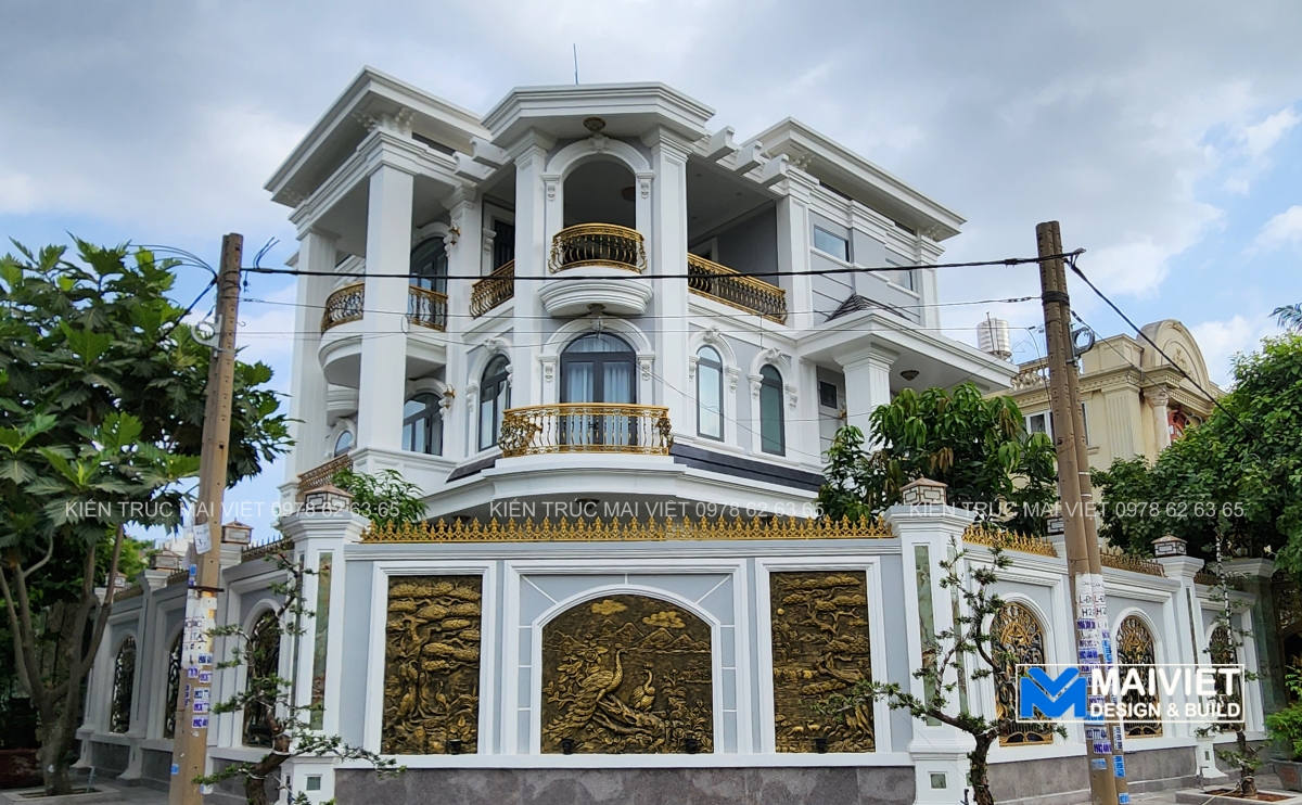 Thi công biệt thự góc hai mặt tiền