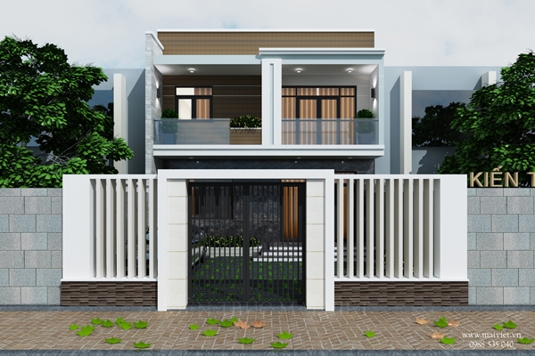 Thiết kế biệt thự phố hiện đại hai tầng hiện đại tại cần thơ