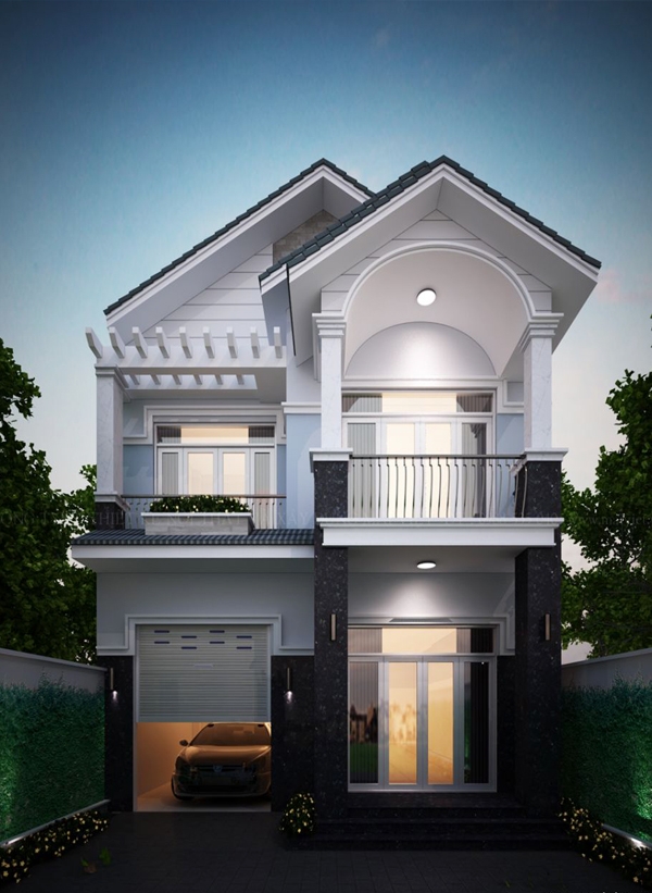 Thiết kế biệt thự phố mặt tiền 8m