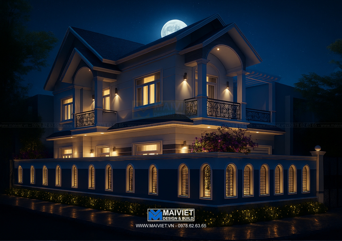 Thiết kế biệt thự vườn 2 tầng mái thái