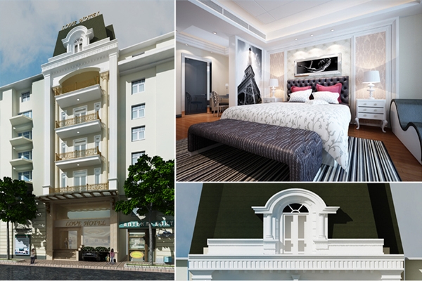 Thiết kế khách sạn mặt tiền 8m