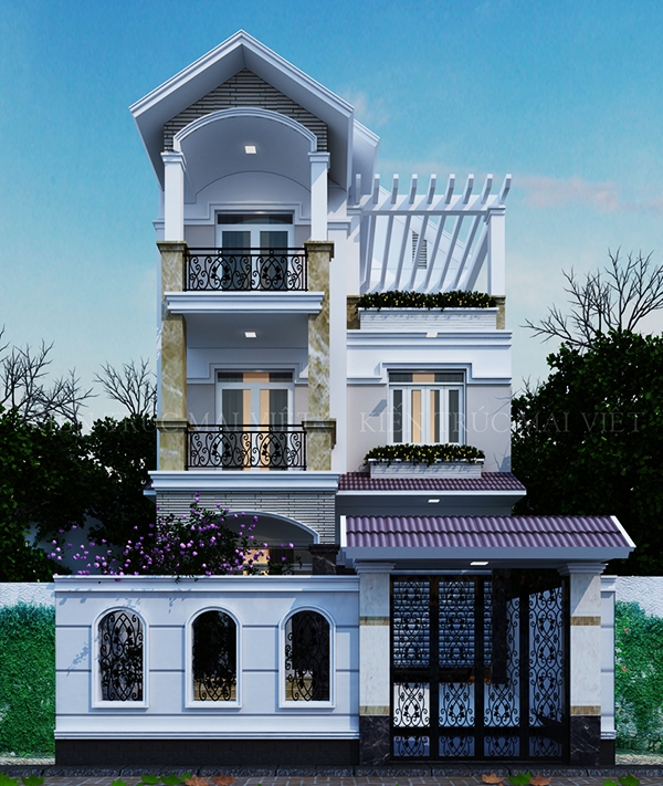 Thiết kế nhà biệt thự phố mặt tiền 7.5m