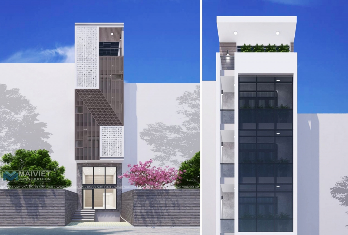 Thiết kế nhà văn phòng kết hợp căn hộ cho thuê