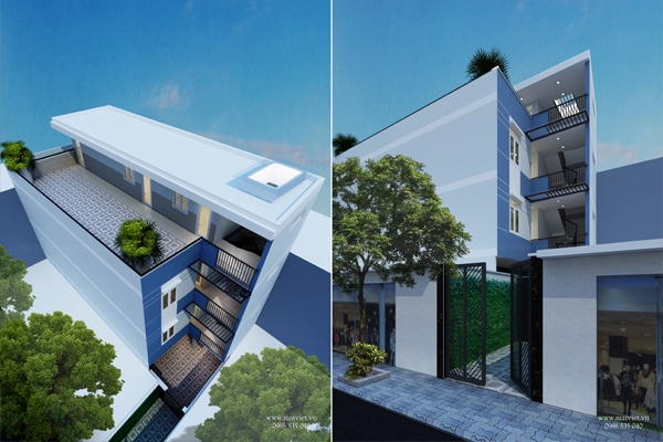 Thiết kế và thi công nhà ở kết hợp phòng cho thuê.