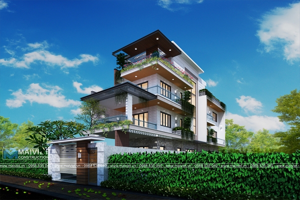 Mẫu thiết kế nhà phố mặt tiền 5m trên khuôn viên đất 7x30