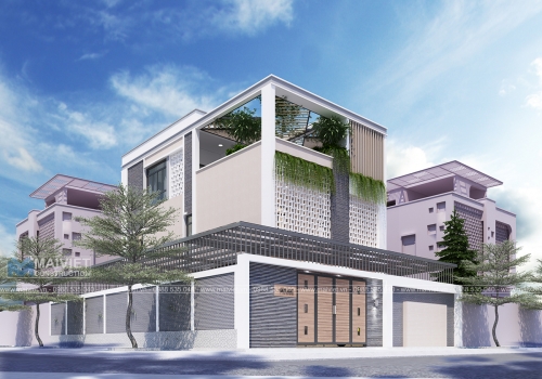 Mẫu biệt thự phố hiện đại 10mx20m