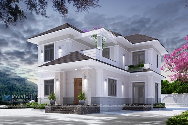 Mẫu biệt thự vườn 2 tầng mái nhật hiện đại
