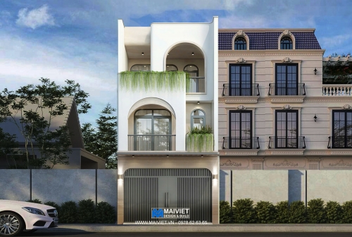 Mẫu nhà phố 3 tầng 3 phòng ngủ phong cách hiện đại