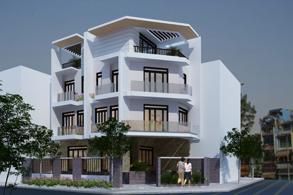 Mẫu nhà phố hai mặt tiền 1 hầm và bốn tầng Thủ Đức