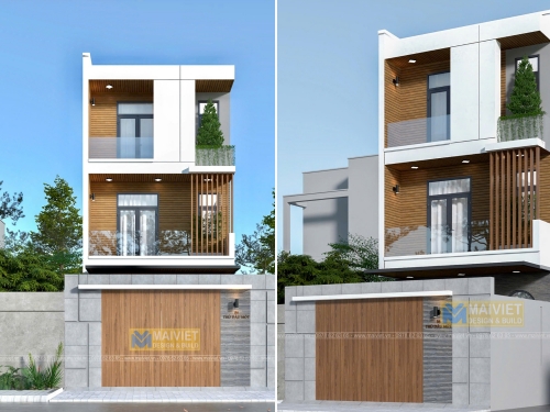 Mẫu nhà phố hiện đại 3 tầng 2 mặt tiền