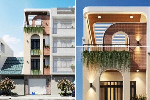 Mẫu nhà phố hiện đại 3 tầng một tum kích thước 4m5 x 18m