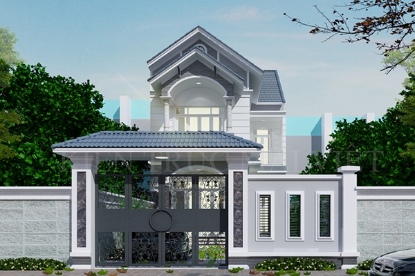 Mẫu thiết kế biệt thự 2 tầng mặt tiền 7.5m