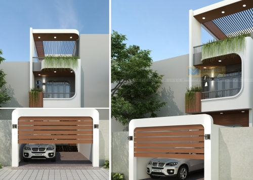 Thiết kế xây dựng nhà phố nhà phố 2 tầng 3 phòng ngủ