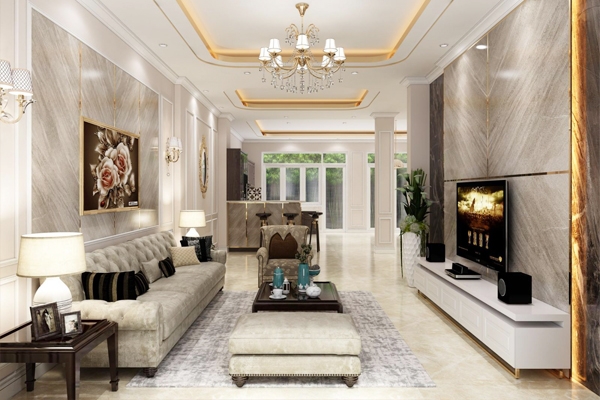 Mẫu thiết kế nội thất biệt thự phố phong cách cổ điển
