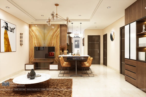 Mẫu thiết kế nội thất căn hộ 2 phòng ngủ