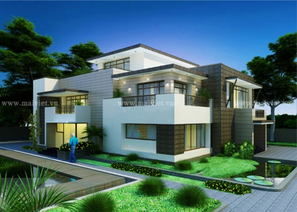 Mẫu biệt thự vườn hiện đại 2 tầng