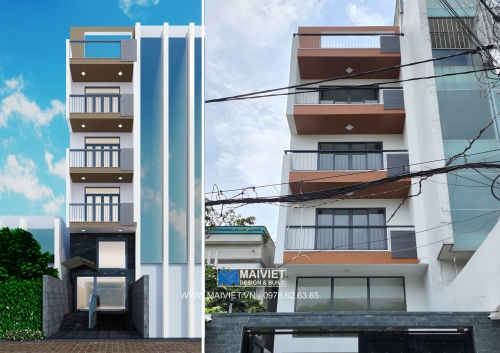 Thi công nhà phố mặt tiền 4m