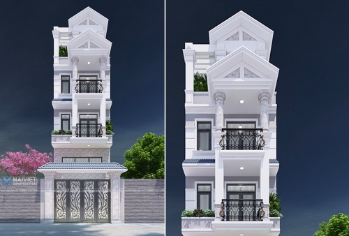 Thiết kế nhà phố cổ điển mặt tiền 5m