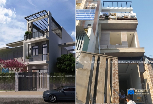 Thiết kế và thi công nhà phố tại Hóc Môn